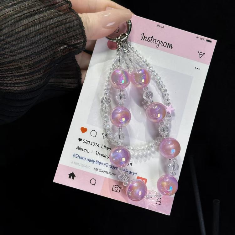 Laser Luminous Beads Phone Chain(Purple) - Lanyards & Wrist Straps by buy2fix | Online Shopping UK | buy2fix