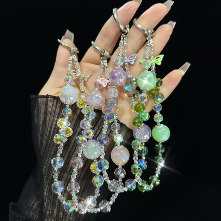 Heidi Beads Bow Pendant Mobile Phone String(White) - Lanyards & Wrist Straps by buy2fix | Online Shopping UK | buy2fix