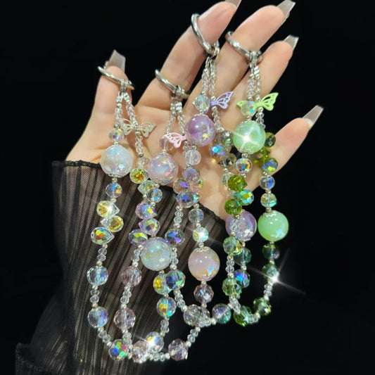 Heidi Beads Bow Pendant Mobile Phone String(White) - Lanyards & Wrist Straps by buy2fix | Online Shopping UK | buy2fix