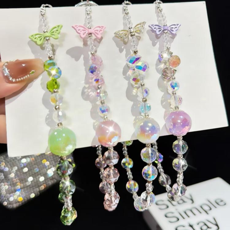 Heidi Beads Bow Pendant Mobile Phone String(White) - Lanyards & Wrist Straps by buy2fix | Online Shopping UK | buy2fix