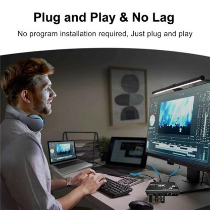 K1 2 Ports HDCP 2.3 RJ45 USB 3.0 Hubs Adapter 4K 120Hz HDMI 2.0b USB-C KVM Switch(Black) - Switch by buy2fix | Online Shopping UK | buy2fix