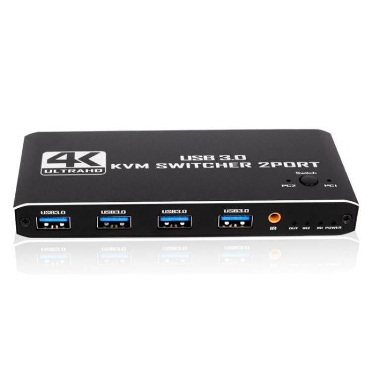 K2-1 Monitor Sharing 4K 60Hz KVM Switch 2 In 1 Out USB 3.0 HDMI 2.0 Remote Control Switcher - Switch by buy2fix | Online Shopping UK | buy2fix