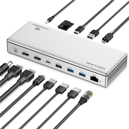 WAVLINK UTD45 96W Charging 8K / 4K Display Thunderbolt 4 Docking Station 13-in-1 Hub(US Plug) - HUB with Lan adapter by WAVLINK | Online Shopping UK | buy2fix