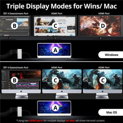 WAVLINK UTD45 96W Charging 8K / 4K Display Thunderbolt 4 Docking Station 13-in-1 Hub(EU Plug) - HUB with Lan adapter by WAVLINK | Online Shopping UK | buy2fix