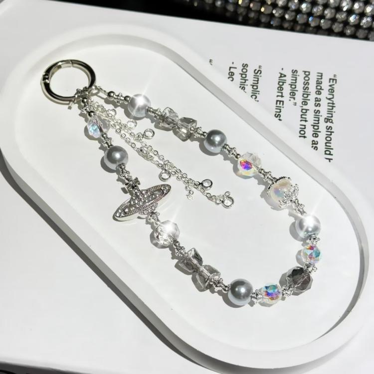 Asteroid Pearl Mobile Phone Chain(Grey) - Lanyards & Wrist Straps by buy2fix | Online Shopping UK | buy2fix