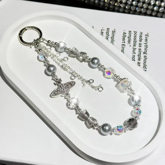 Asteroid Pearl Mobile Phone Chain(Grey) - Lanyards & Wrist Straps by buy2fix | Online Shopping UK | buy2fix