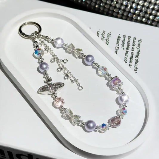 Asteroid Pearl Mobile Phone Chain(Purple) - Lanyards & Wrist Straps by buy2fix | Online Shopping UK | buy2fix