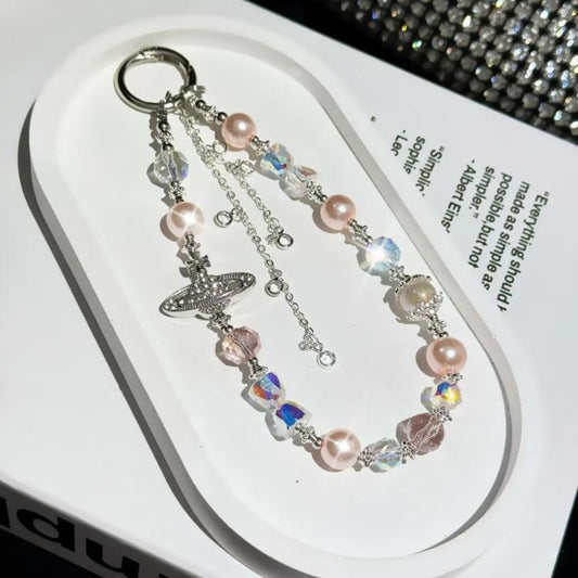 Asteroid Pearl Mobile Phone Chain(Orange) - Lanyards & Wrist Straps by buy2fix | Online Shopping UK | buy2fix