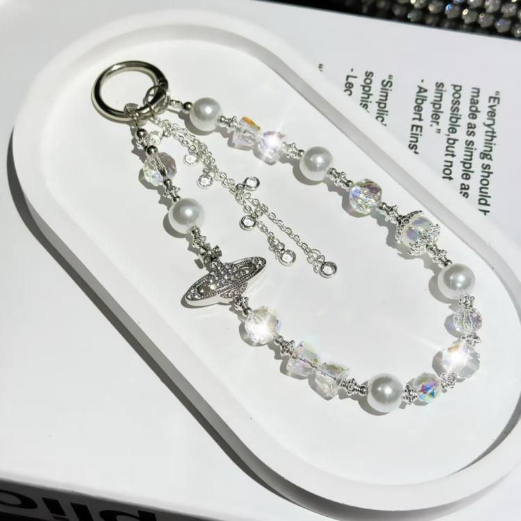 Asteroid Pearl Mobile Phone Chain(White) - Lanyards & Wrist Straps by buy2fix | Online Shopping UK | buy2fix