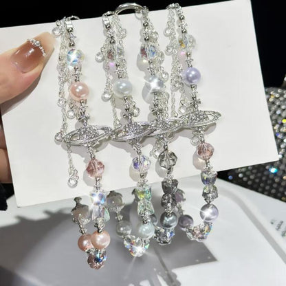 Asteroid Pearl Mobile Phone Chain(White) - Lanyards & Wrist Straps by buy2fix | Online Shopping UK | buy2fix