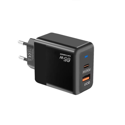 GaN PD 45W + QC3.0 USB Fully Compatible Protocol Charger，EU Plug(Black) - USB Charger by buy2fix | Online Shopping UK | buy2fix