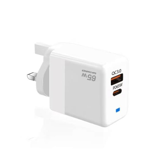 GaN PD 45W + QC3.0 USB Fully Compatible Protocol Charger for MacBook，UK Plug(White) - Cable & Adapter by buy2fix | Online Shopping UK | buy2fix