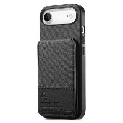 For iPhone Air Twill Fabric Leather Vertical Flip RFID Card Bag Phone Case(Black) - iPhone Air Cases by buy2fix | Online Shopping UK | buy2fix