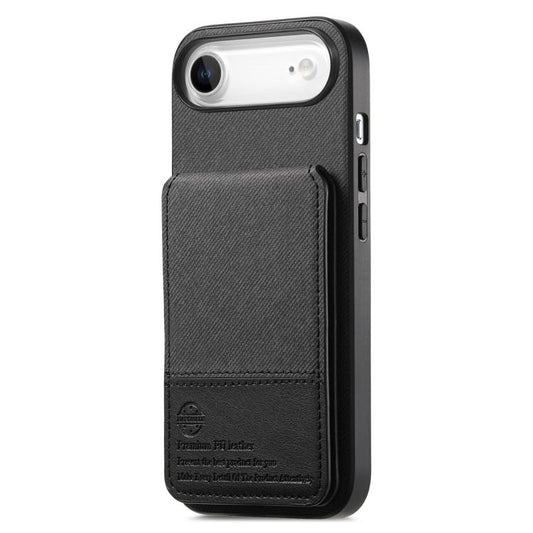 For iPhone Air Twill Fabric Leather Vertical Flip RFID Card Bag Phone Case(Black) - iPhone Air Cases by buy2fix | Online Shopping UK | buy2fix