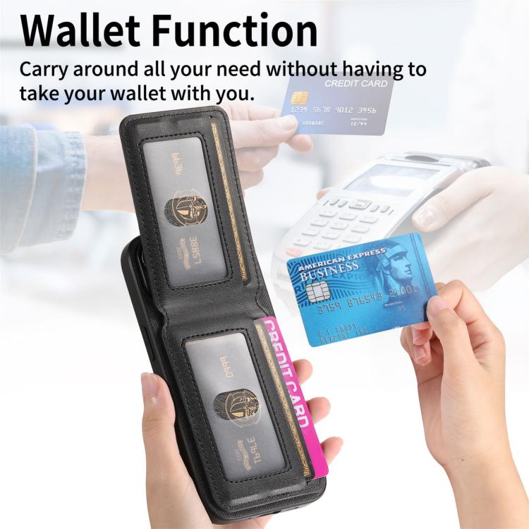 For iPhone Air Twill Fabric Leather Vertical Flip RFID Card Bag Phone Case(Black) - iPhone Air Cases by buy2fix | Online Shopping UK | buy2fix