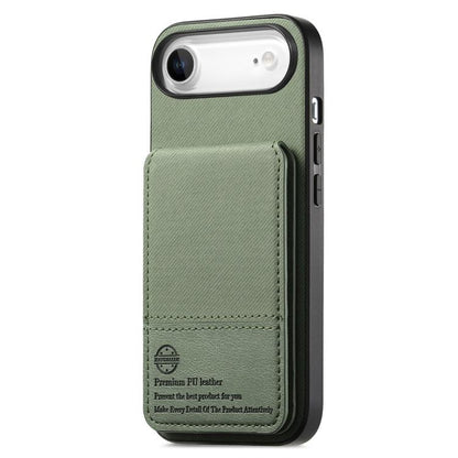 For iPhone Air Twill Fabric Leather Vertical Flip RFID Card Bag Phone Case(Green) - iPhone Air Cases by buy2fix | Online Shopping UK | buy2fix