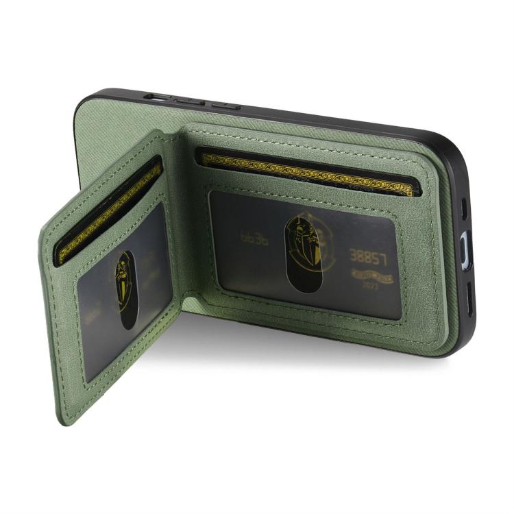 For iPhone Air Twill Fabric Leather Vertical Flip RFID Card Bag Phone Case(Green) - iPhone Air Cases by buy2fix | Online Shopping UK | buy2fix