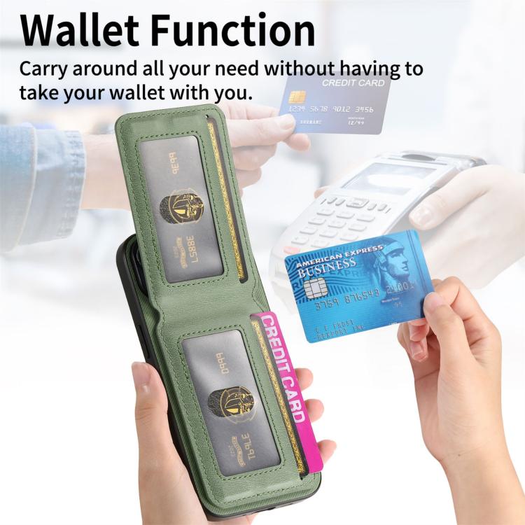 For iPhone Air Twill Fabric Leather Vertical Flip RFID Card Bag Phone Case(Green) - iPhone Air Cases by buy2fix | Online Shopping UK | buy2fix