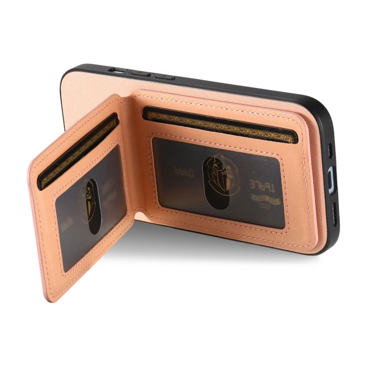 For iPhone Air Twill Fabric Leather Vertical Flip RFID Card Bag Phone Case(Pink) - iPhone Air Cases by buy2fix | Online Shopping UK | buy2fix