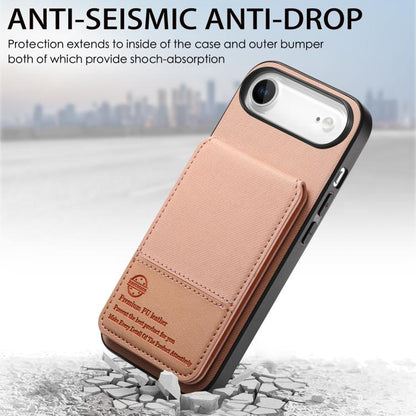 For iPhone Air Twill Fabric Leather Vertical Flip RFID Card Bag Phone Case(Pink) - iPhone Air Cases by buy2fix | Online Shopping UK | buy2fix