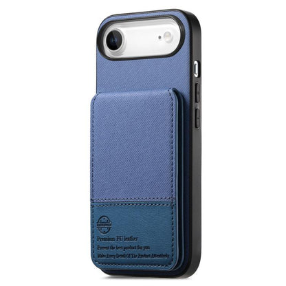 For iPhone Air Twill Fabric Leather Vertical Flip RFID Card Bag Phone Case(Blue) - iPhone Air Cases by buy2fix | Online Shopping UK | buy2fix
