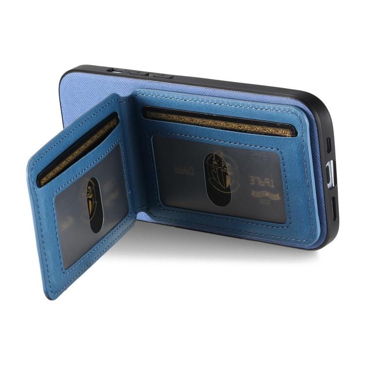 For iPhone Air Twill Fabric Leather Vertical Flip RFID Card Bag Phone Case(Blue) - iPhone Air Cases by buy2fix | Online Shopping UK | buy2fix