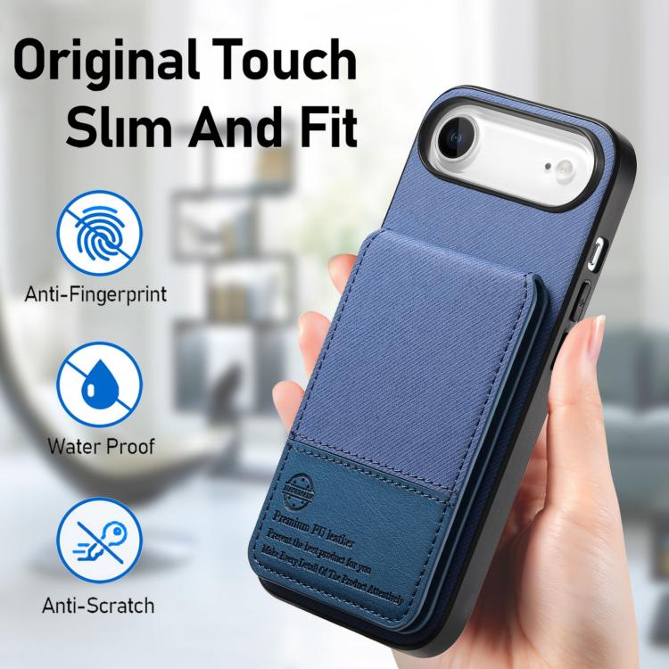 For iPhone Air Twill Fabric Leather Vertical Flip RFID Card Bag Phone Case(Blue) - iPhone Air Cases by buy2fix | Online Shopping UK | buy2fix