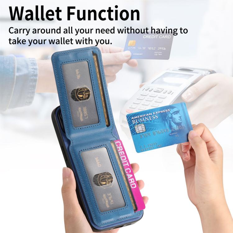 For iPhone Air Twill Fabric Leather Vertical Flip RFID Card Bag Phone Case(Blue) - iPhone Air Cases by buy2fix | Online Shopping UK | buy2fix