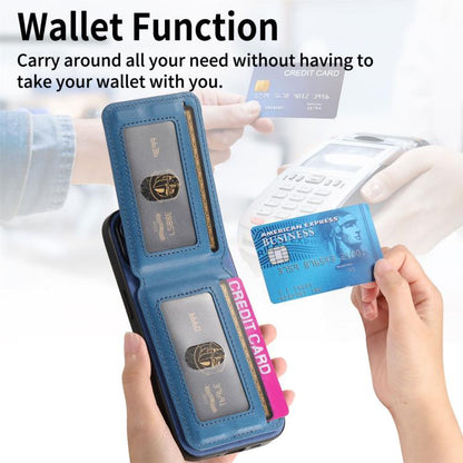 For iPhone Air Twill Fabric Leather Vertical Flip RFID Card Bag Phone Case(Blue) - iPhone Air Cases by buy2fix | Online Shopping UK | buy2fix