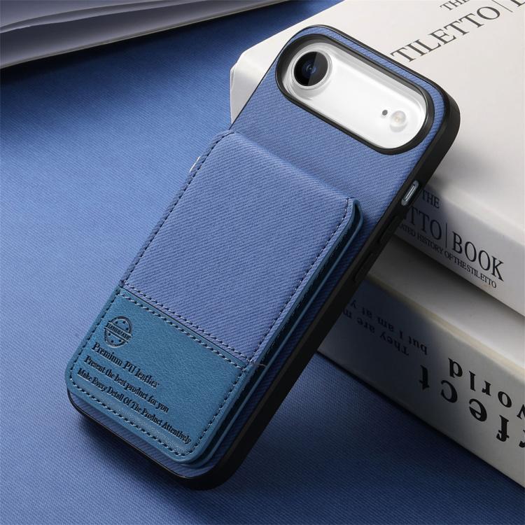 For iPhone Air Twill Fabric Leather Vertical Flip RFID Card Bag Phone Case(Blue) - iPhone Air Cases by buy2fix | Online Shopping UK | buy2fix