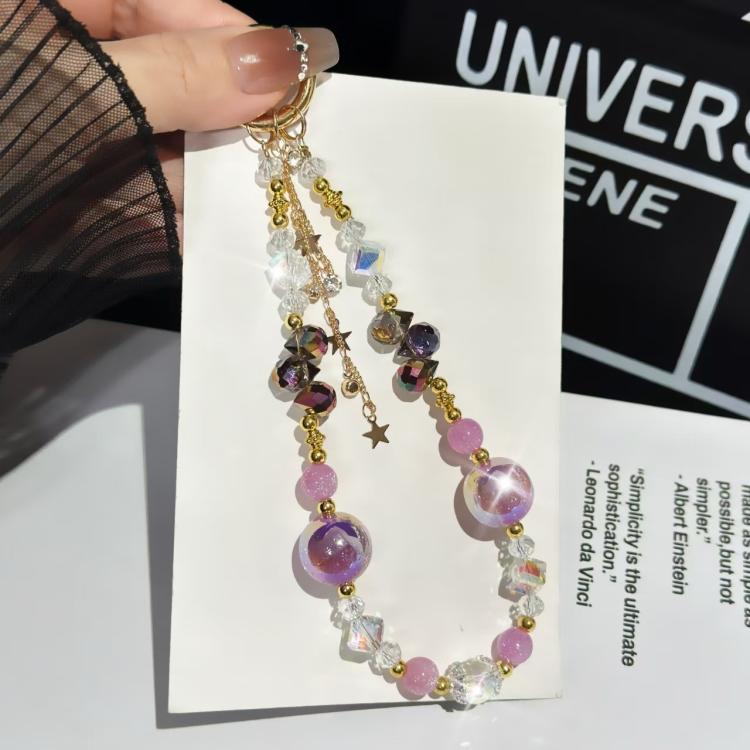 Heidi Beads Star Pendant Mobile Phone Chain(Purple) - Lanyards & Wrist Straps by buy2fix | Online Shopping UK | buy2fix