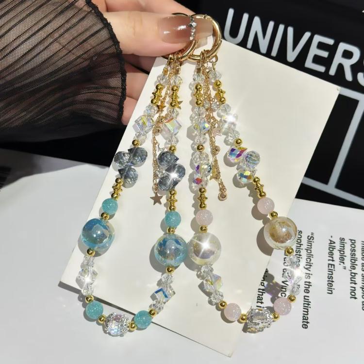 Heidi Beads Star Pendant Mobile Phone Chain(Blue) - Lanyards & Wrist Straps by buy2fix | Online Shopping UK | buy2fix