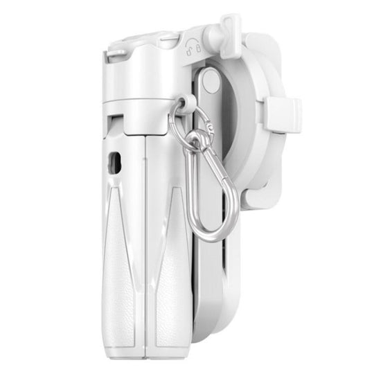 P15-C 2 In 1 Portable Magnetic Tripod Phone Holder Telescopic Selfie Stick with Keyring(White)