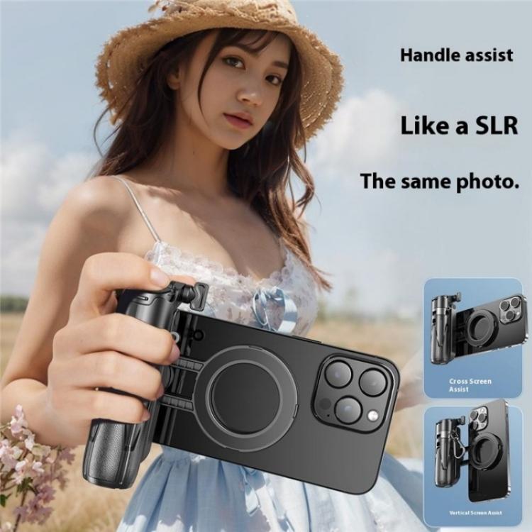 P15-C 2 In 1 Portable Magnetic Tripod Phone Holder Telescopic Selfie Stick with Keyring(Black) - Selfie Sticks by buy2fix | Online Shopping UK | buy2fix