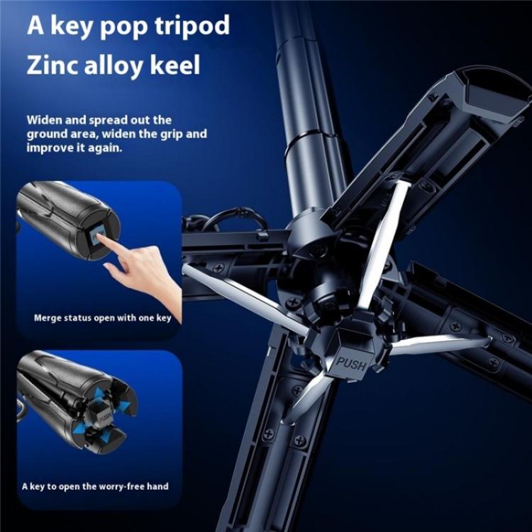 P15-C 2 In 1 Portable Magnetic Tripod Phone Holder Telescopic Selfie Stick with Keyring(Black) - Selfie Sticks by buy2fix | Online Shopping UK | buy2fix