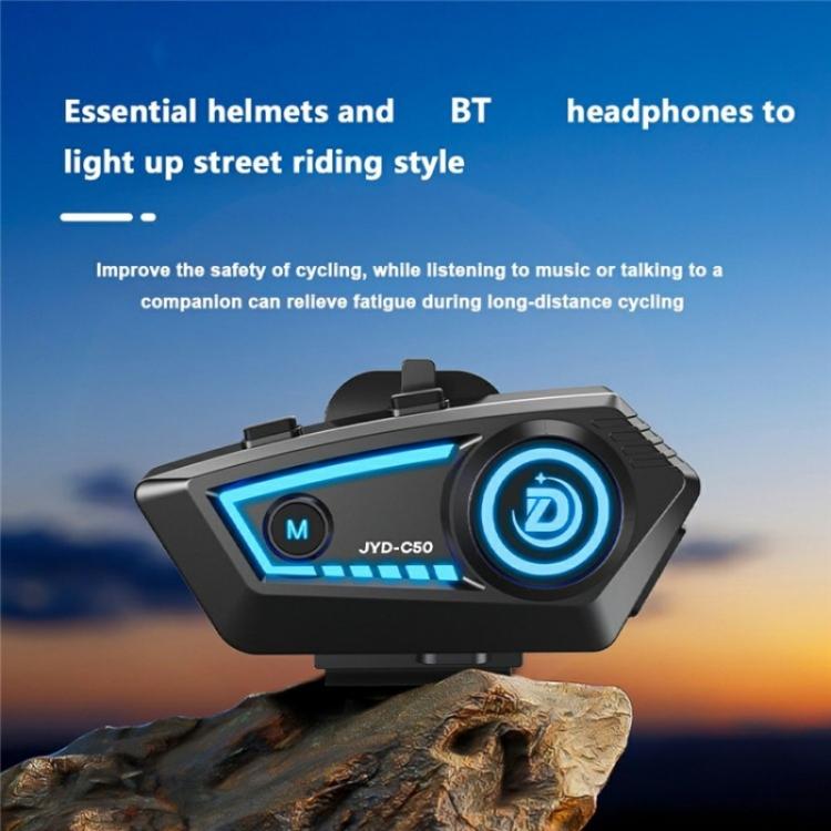 JYD-C50 Rhythm Light Motorcycle Helmet Wireless Bluetooth Music Headset - Motorcycle Walkie Talkie by buy2fix | Online Shopping UK | buy2fix