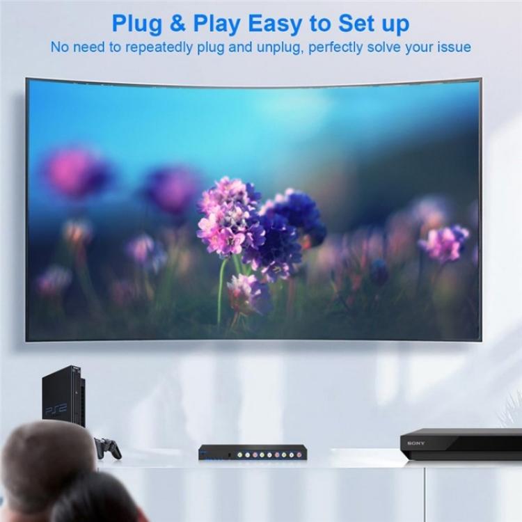 RCA 4 In 3 Out AV Audio Video Signal Composite Switcher AV Switch Splitter Box, Plug:US Plug - Splitter Adapter by buy2fix | Online Shopping UK | buy2fix