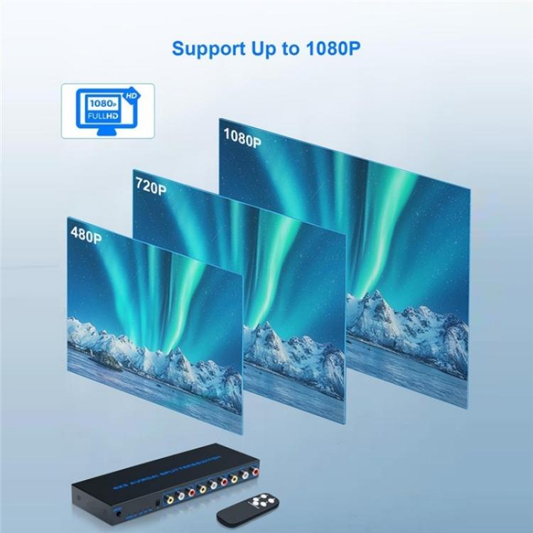 RCA 4 In 3 Out AV Audio Video Signal Composite Switcher AV Switch Splitter Box, Plug:US Plug - Splitter Adapter by buy2fix | Online Shopping UK | buy2fix