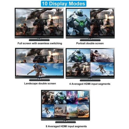 JQF1  9 in 1 Out Switch Adapter Screen Splitter 4K HDMI Multi Viewer Switcher, Plug:EU Plug - Splitter by buy2fix | Online Shopping UK | buy2fix