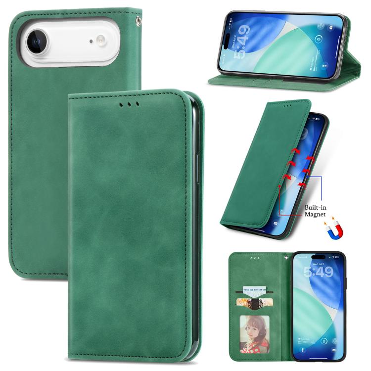 For iPhone Air Retro Skin Feel Magnetic Flip Leather Phone Case(Green) - iPhone Air Cases by buy2fix | Online Shopping UK | buy2fix