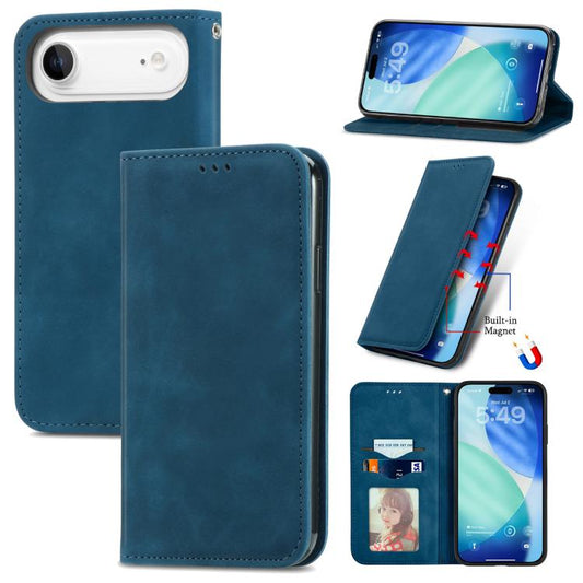 For iPhone Air Retro Skin Feel Magnetic Flip Leather Phone Case(Blue) - iPhone Air Cases by buy2fix | Online Shopping UK | buy2fix
