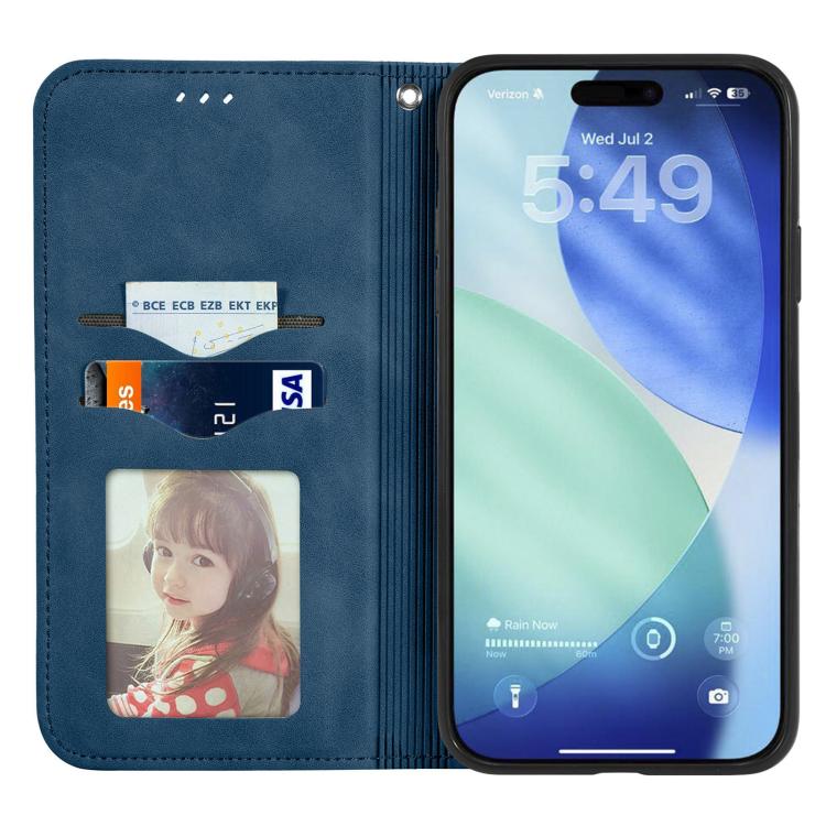For iPhone Air Retro Skin Feel Magnetic Flip Leather Phone Case(Blue) - iPhone Air Cases by buy2fix | Online Shopping UK | buy2fix