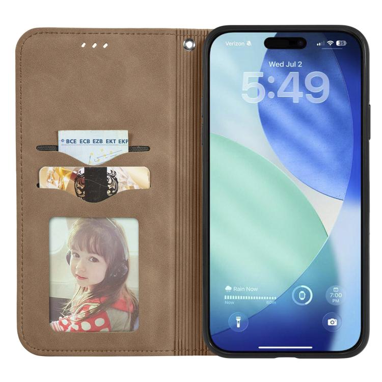 For iPhone Air Retro Skin Feel Magnetic Flip Leather Phone Case(Brown) - iPhone Air Cases by buy2fix | Online Shopping UK | buy2fix