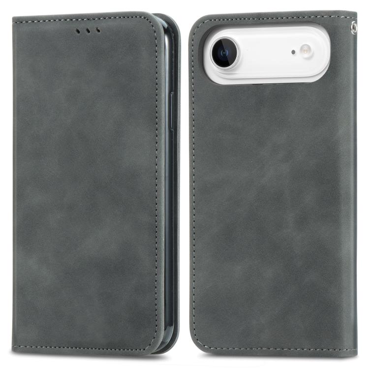 For iPhone Air Retro Skin Feel Magnetic Flip Leather Phone Case(Gray) - iPhone Air Cases by buy2fix | Online Shopping UK | buy2fix