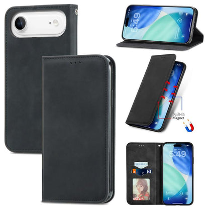 For iPhone Air Retro Skin Feel Magnetic Flip Leather Phone Case(Black) - iPhone Air Cases by buy2fix | Online Shopping UK | buy2fix