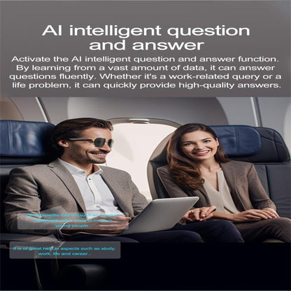 W100C Smart Glasses, Support AI Conversation / AI Intelligent Translation / Bluetooth Call(Black) - Smart Glasses by buy2fix | Online Shopping UK | buy2fix