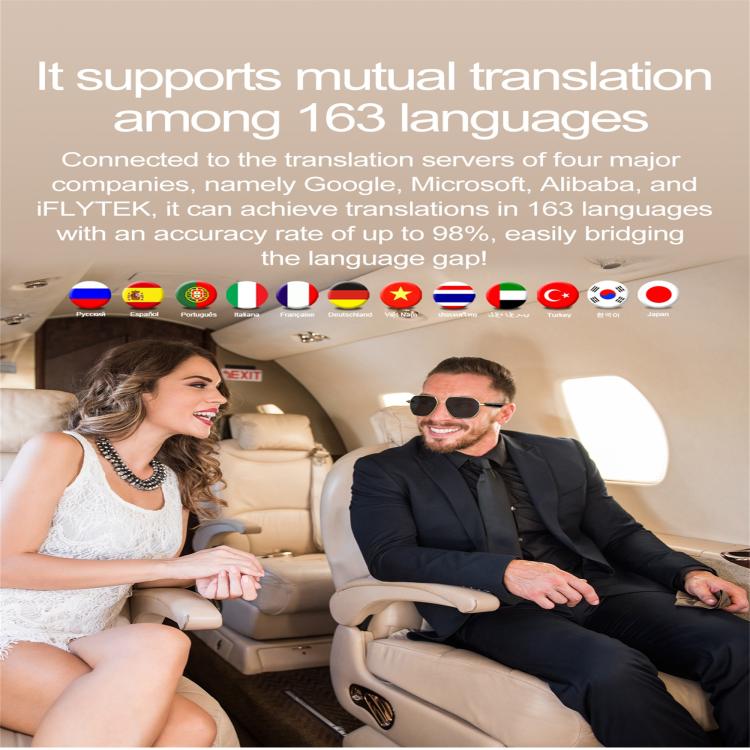 W100C Smart Glasses, Support AI Conversation / AI Intelligent Translation / Bluetooth Call(Black) - Smart Glasses by buy2fix | Online Shopping UK | buy2fix