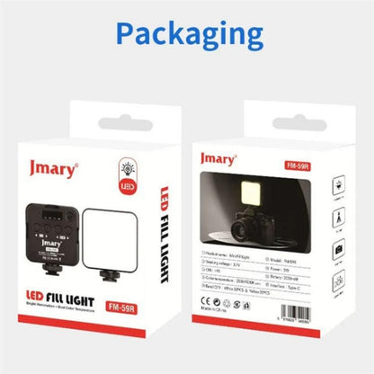 JMARY FM-59R Dimmable Video Recording Mini Fill Light with 3 Cold Shoe Mounts -  by Jmary | Online Shopping UK | buy2fix
