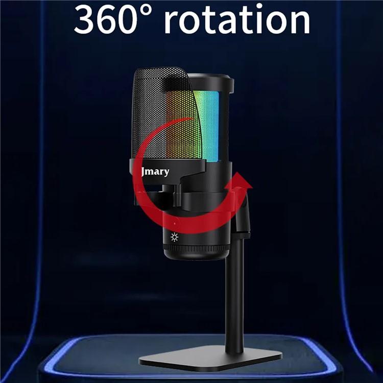 JMARY MC-PW13 360 Degree Rotating RGB Light Desktop Microphone - Microphone by Jmary | Online Shopping UK | buy2fix