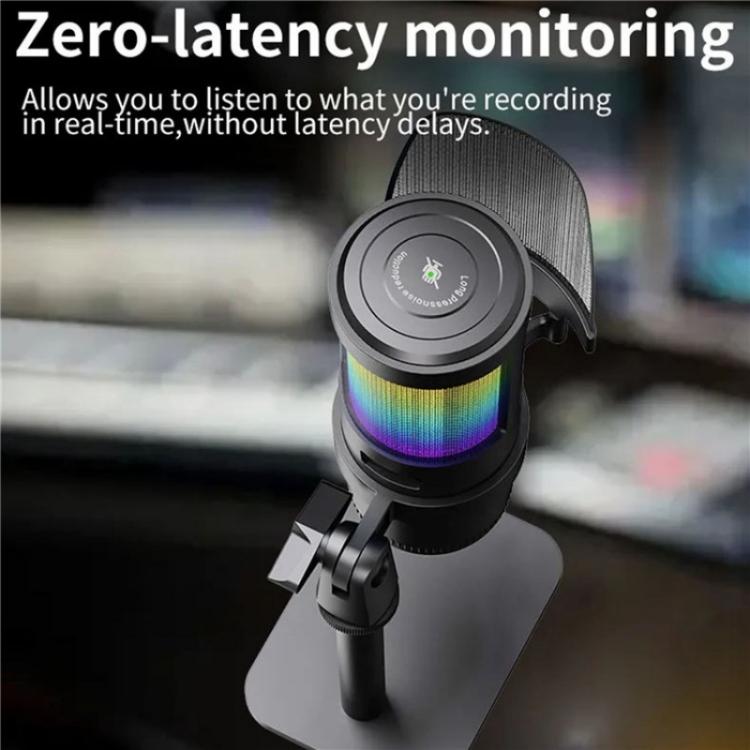 JMARY MC-PW13 360 Degree Rotating RGB Light Desktop Microphone - Microphone by Jmary | Online Shopping UK | buy2fix